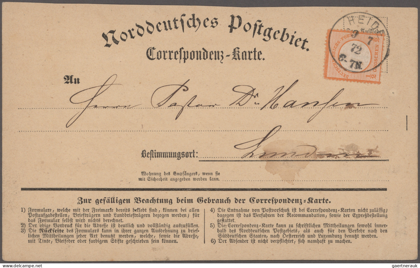 Deutsches Reich - Brustschild: 1872/1875, Lot Von Vier Belegen, Teils Etwas Spur - Verzamelingen