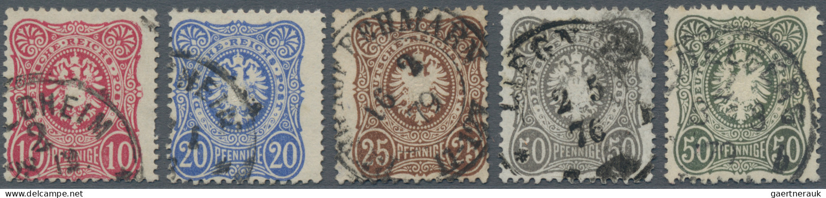 Deutsches Reich - Pfennige: 1875/1879, Lot Von Fünf Gestempelten Marken: MiNr. 3 - Sammlungen
