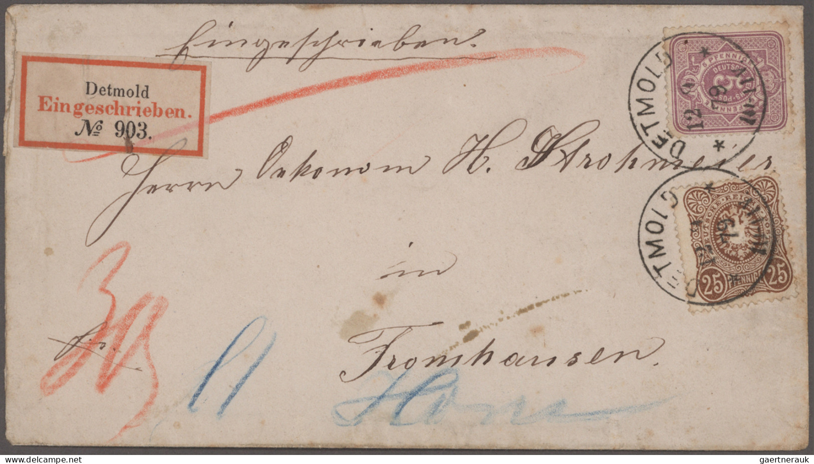 Deutsches Reich - Pfennige: 1875/1880 (ca.), 25 Pfennige, außergewöhnliche Samml