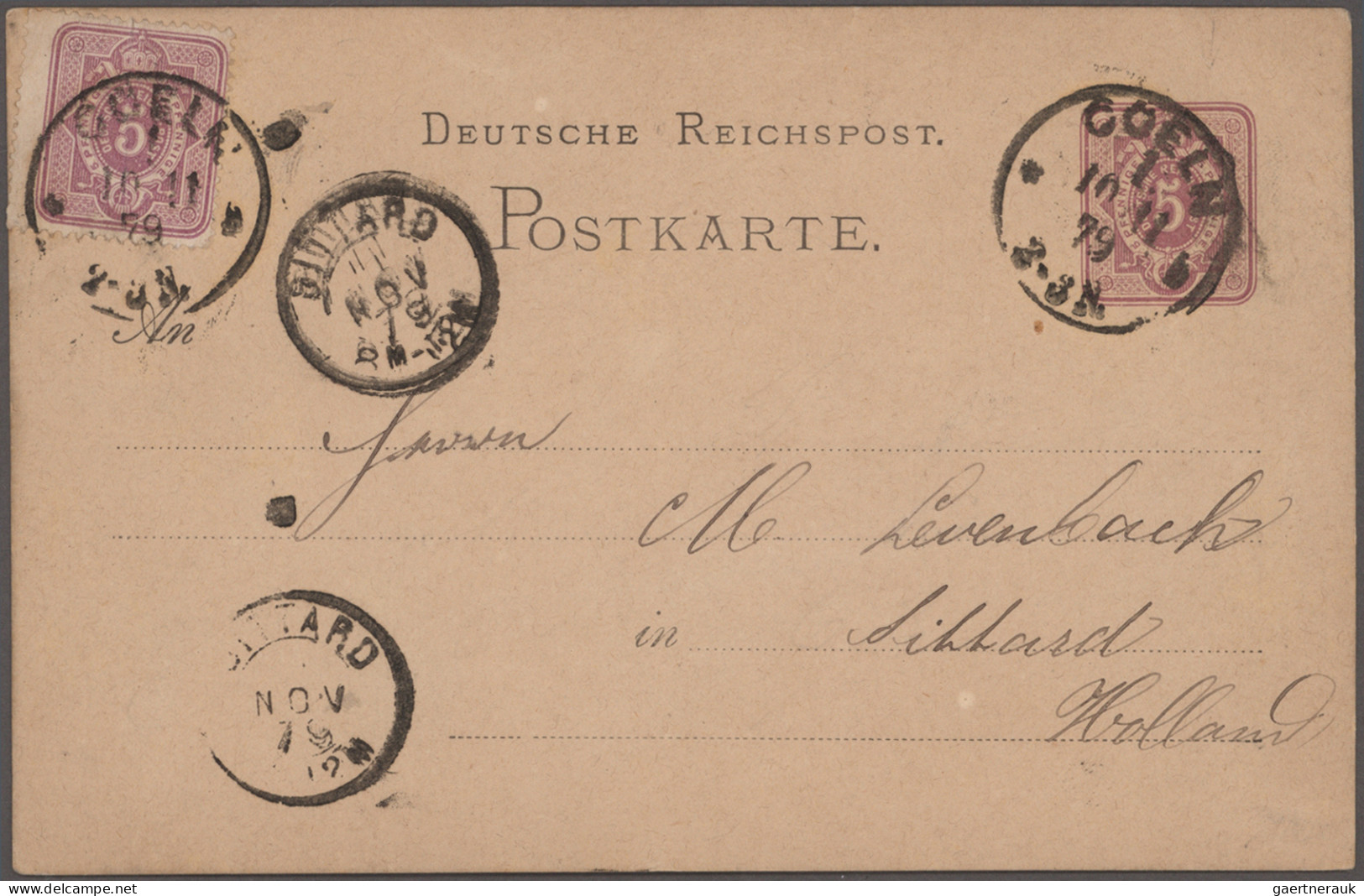 Deutsches Reich - Pfennige: 1875/1880, Sammlung von 39 Briefen und Karten mit Fr