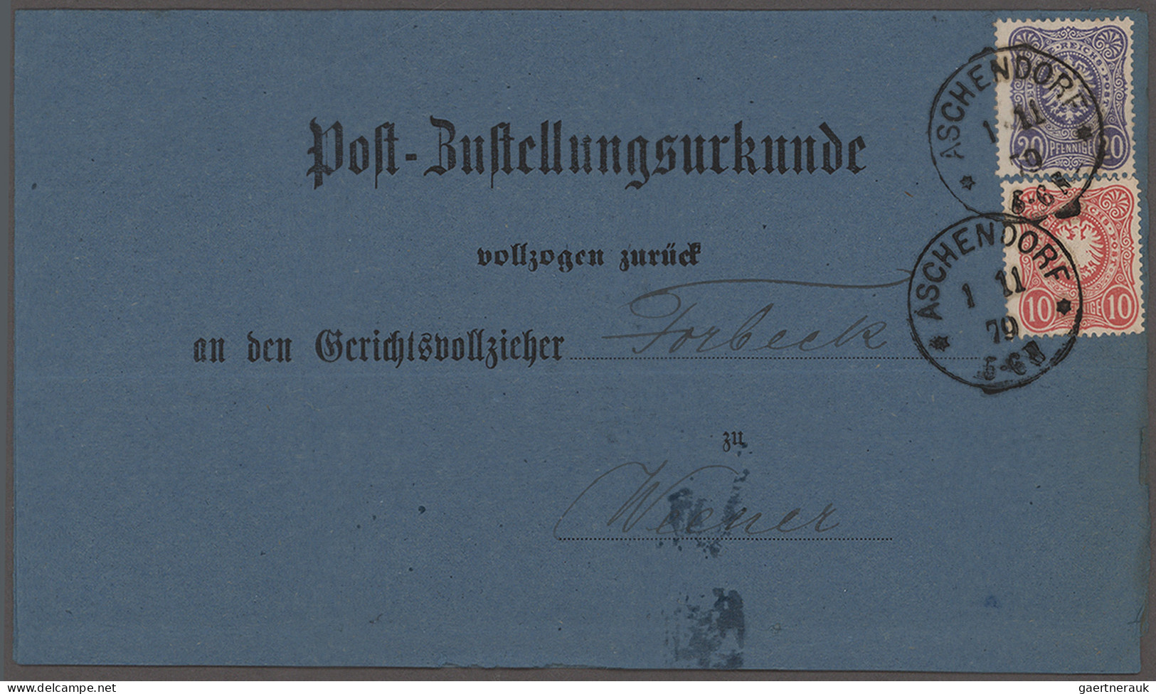 Deutsches Reich - Pfennige: 1875/1880, Sammlung von 39 Briefen und Karten mit Fr