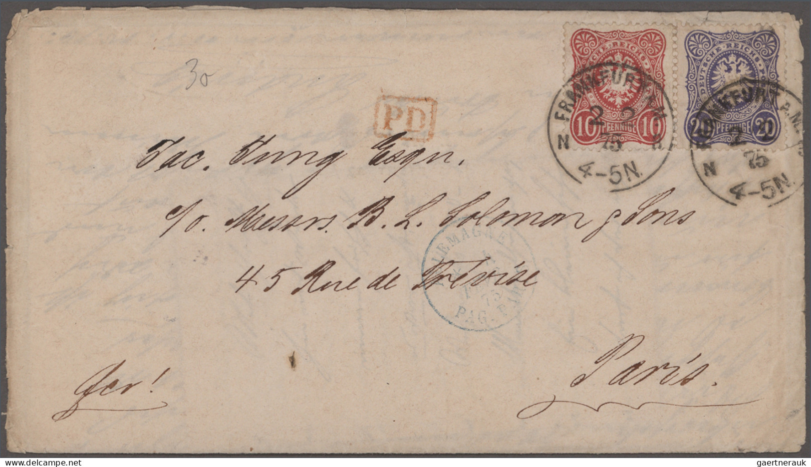 Deutsches Reich - Pfennige: 1875/1880, Sammlung von 39 Briefen und Karten mit Fr