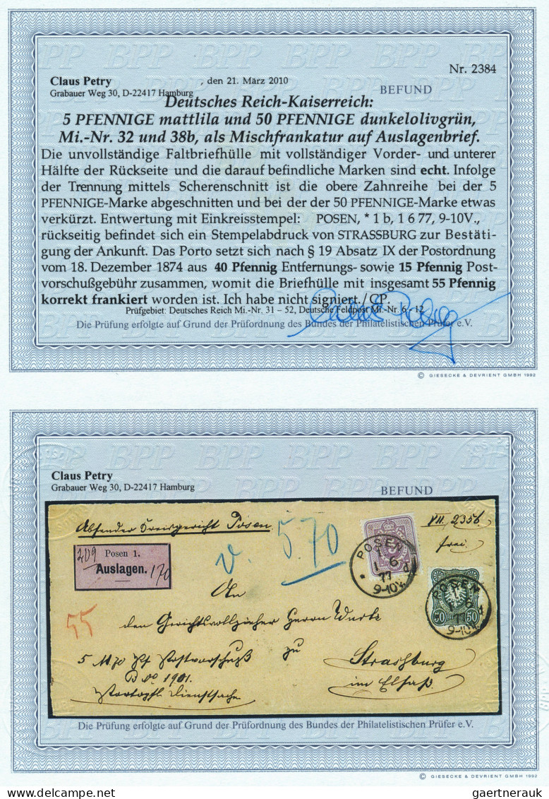 Deutsches Reich - Pfennige: 1877/1879, 50 Pfge. Grün, Zwei Briefe: 38 B In Misch - Colecciones