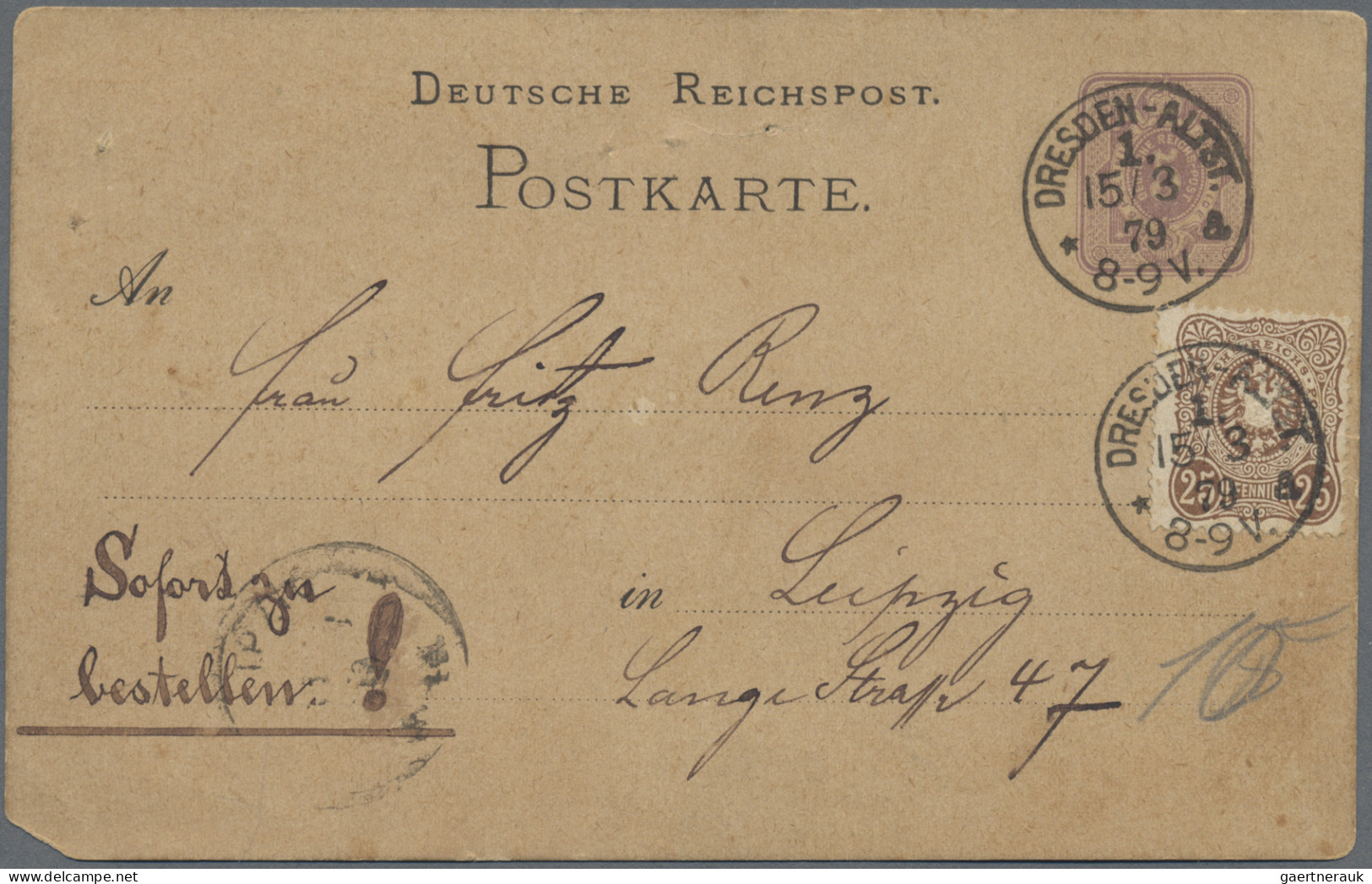 Deutsches Reich - Pfennige: 1879/1880, Lot Von Drei Belegen: 25 Pfge. Als Zusatz - Collections