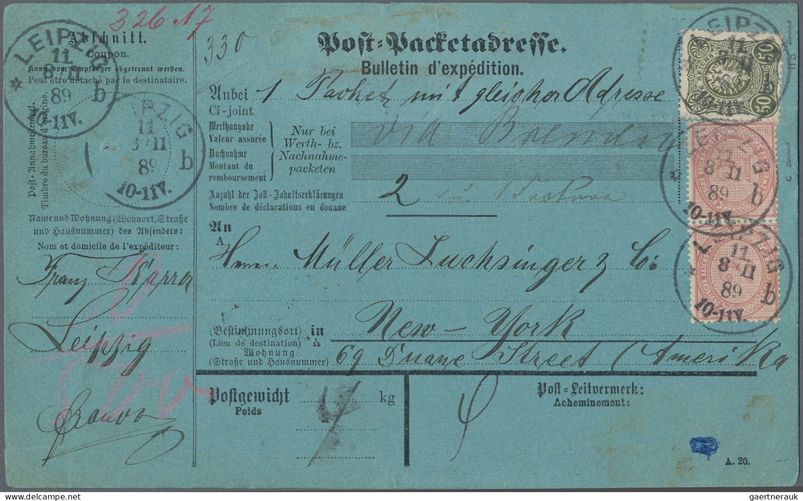 Deutsches Reich - Pfennige: 1889/1894, 2 Mark Innendienstmarke, Lot Mit Sechs Pa - Collections