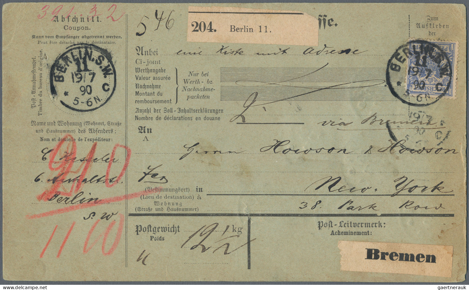 Deutsches Reich - Pfennige: 1889/1894, 2 Mark Innendienstmarke, Lot Mit Sechs Pa - Sammlungen