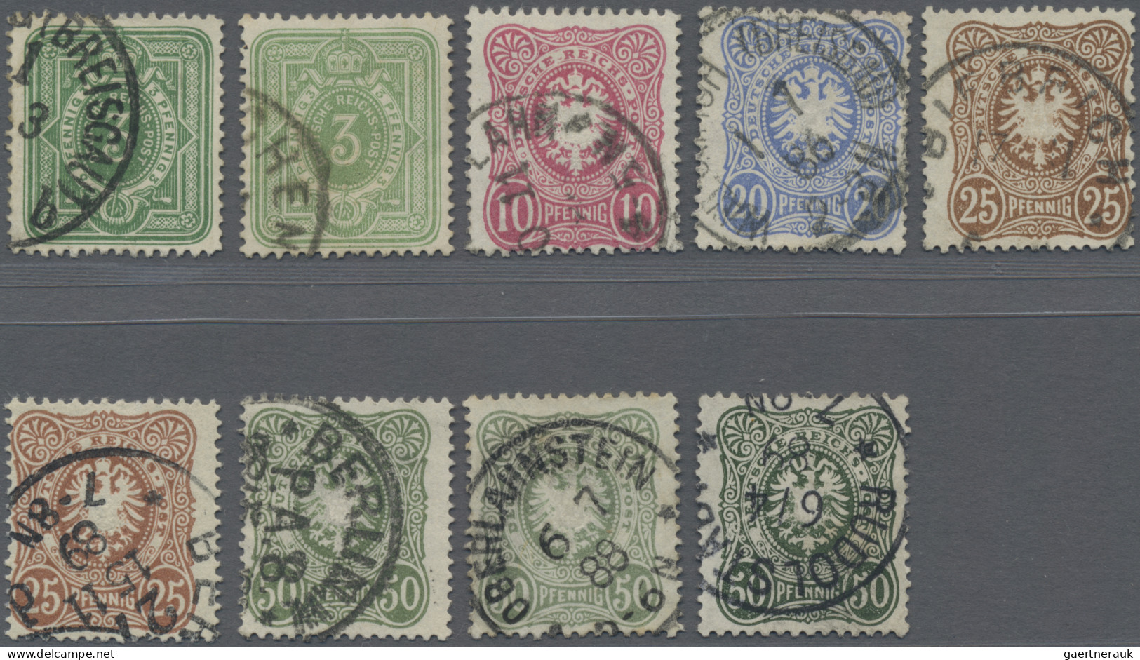 Deutsches Reich - Pfennig: 1880/1889, Lot Von Neun Gestempelten Marken: MiNr. 39 - Collections