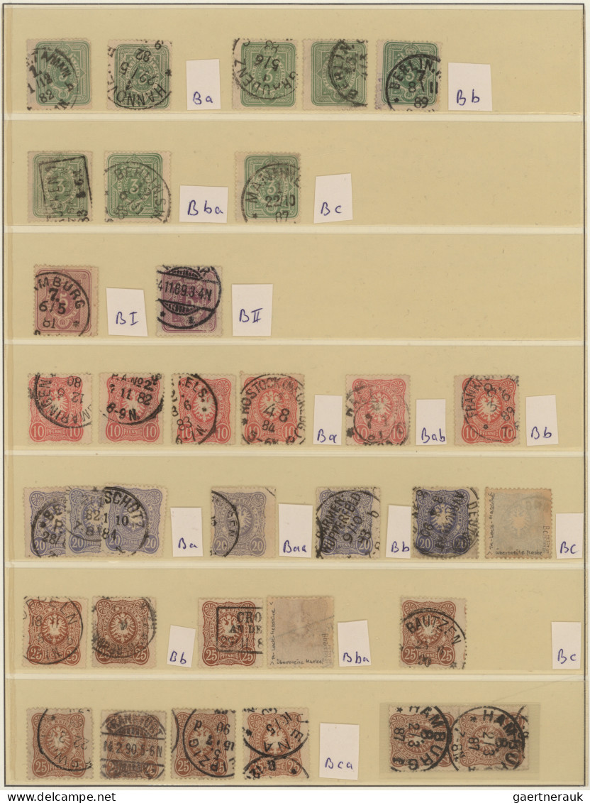 Deutsches Reich - Pfennig: 1880/1890, FORMATUNTERSCHIEDE, Gestempelte Spezial-Sa - Collections