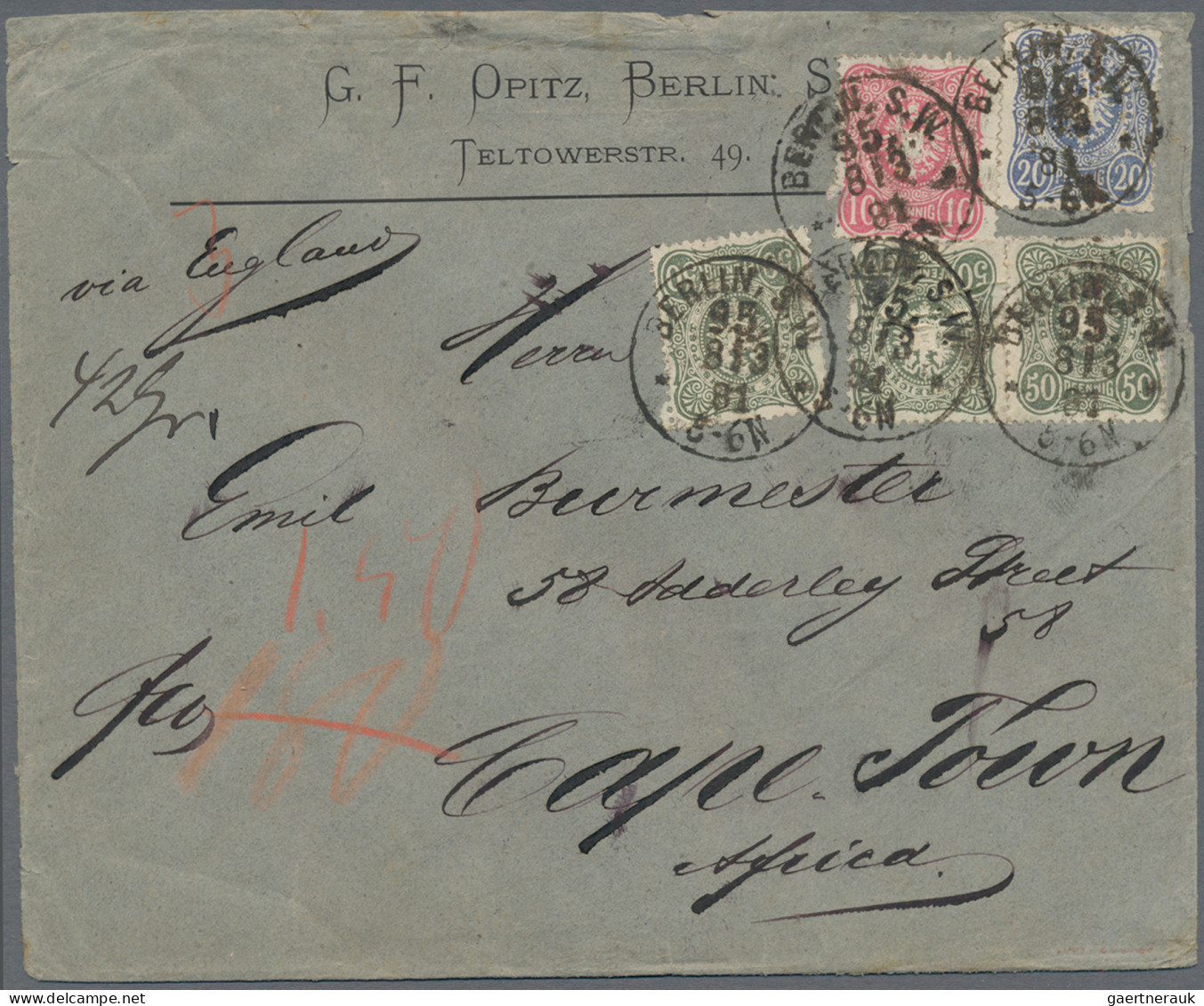 Deutsches Reich - Pfennig: 1881/1890, Destination Cape Town/Südafrika, Lot Von S - Collections