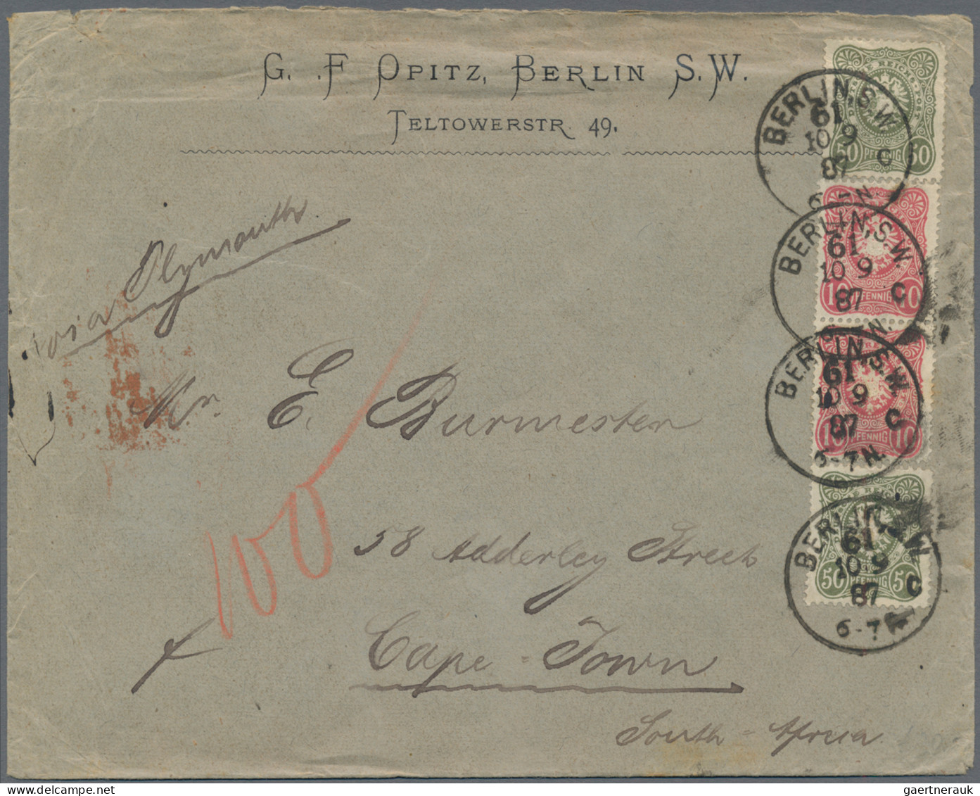 Deutsches Reich - Pfennig: 1881/1890, Destination Cape Town/Südafrika, Lot Von S - Collections