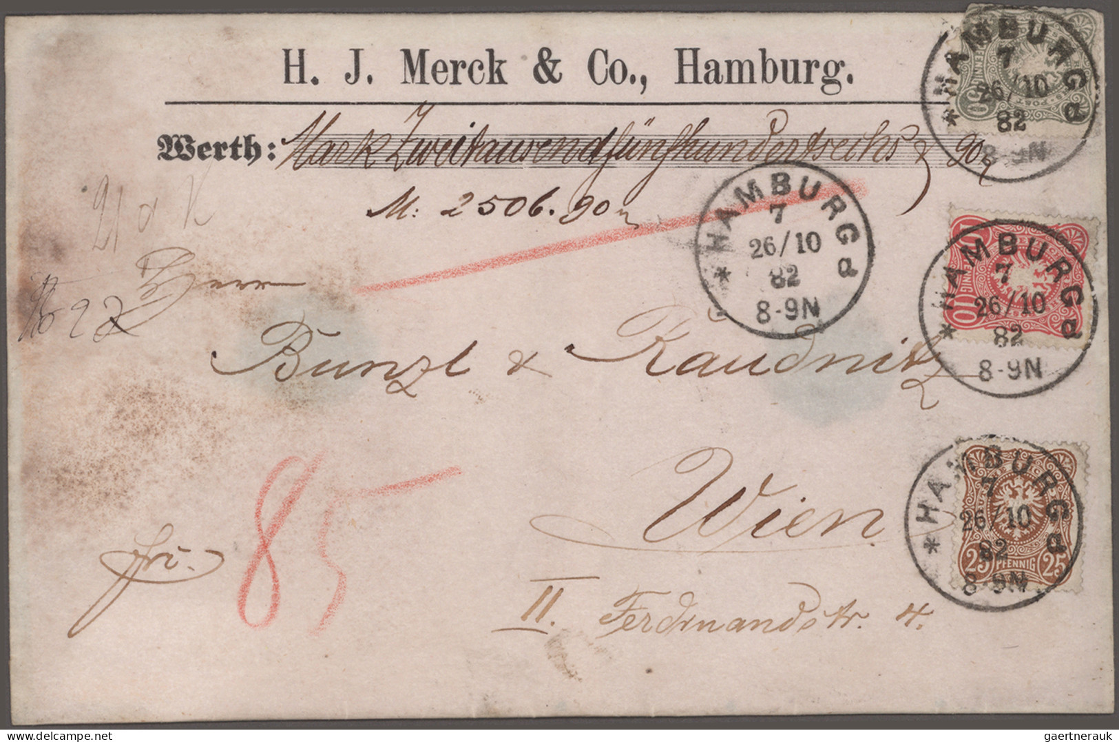 Deutsches Reich - Pfennig: 1881/1890, Sammlung Von 46 Briefen Und Karten Mit Ein - Sammlungen