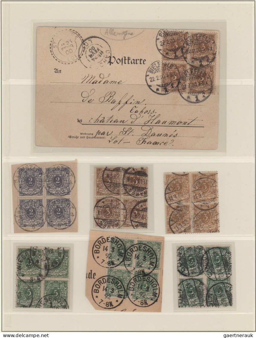 Deutsches Reich - Krone / Adler: 1889/1900, GESTEMPELTE VIERERBLOCKS, Sammlungsp - Colecciones