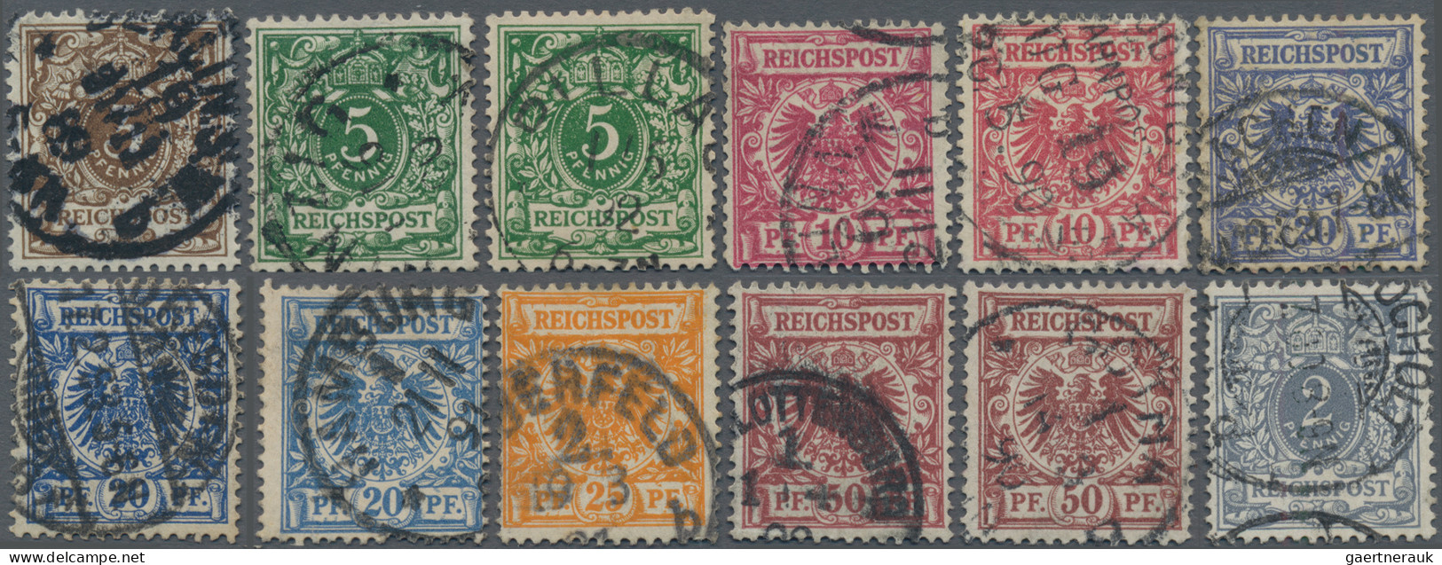 Deutsches Reich - Krone / Adler: 1889/1900, Lot Von Zwölf Gestempelten Marken: M - Sammlungen