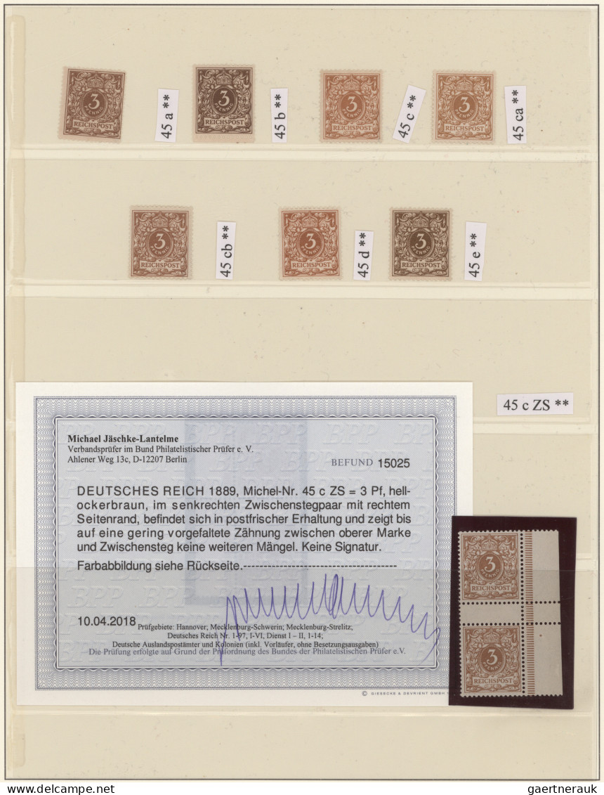 Deutsches Reich - Krone / Adler: 1889/1900, Postfrische Sammlungspartie Mit 21 M - Sammlungen