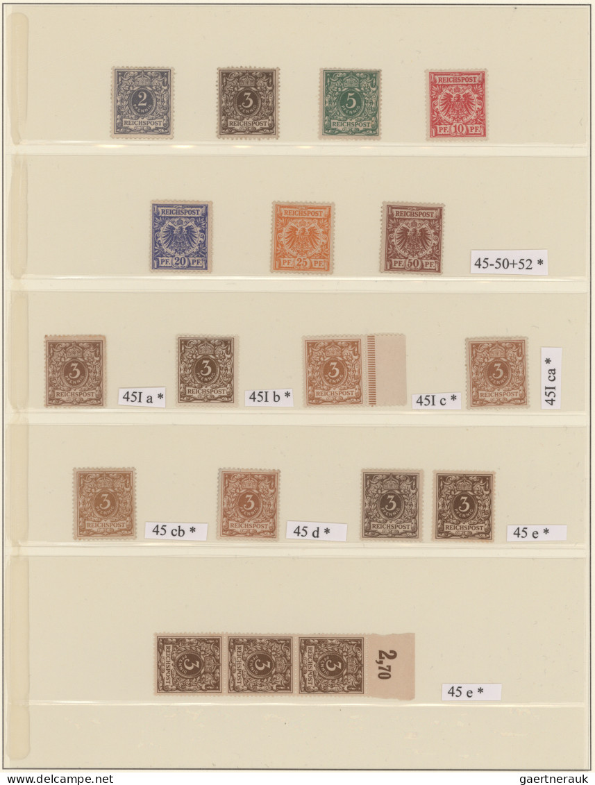 Deutsches Reich - Krone / Adler: 1889/1900, Ungebrauchte Sammlung Von 44 Marken - Collections