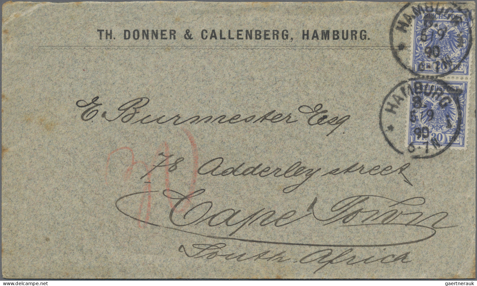 Deutsches Reich - Krone / Adler: 1890, Drei Briefe Nach Kapstadt/Südafrika Aus D - Collections