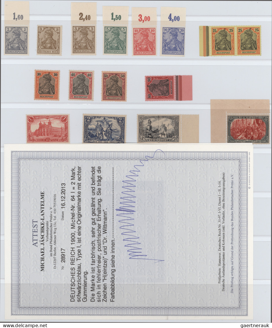 Deutsches Reich - Germania: 1900, Reichspost, 2 Pf Bis 5 M Im überkompletten Sat - Sammlungen