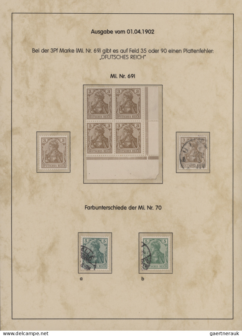 Deutsches Reich - Germania: 1900-1919, Germania-Ausgaben, hoch spezialisierte Sa