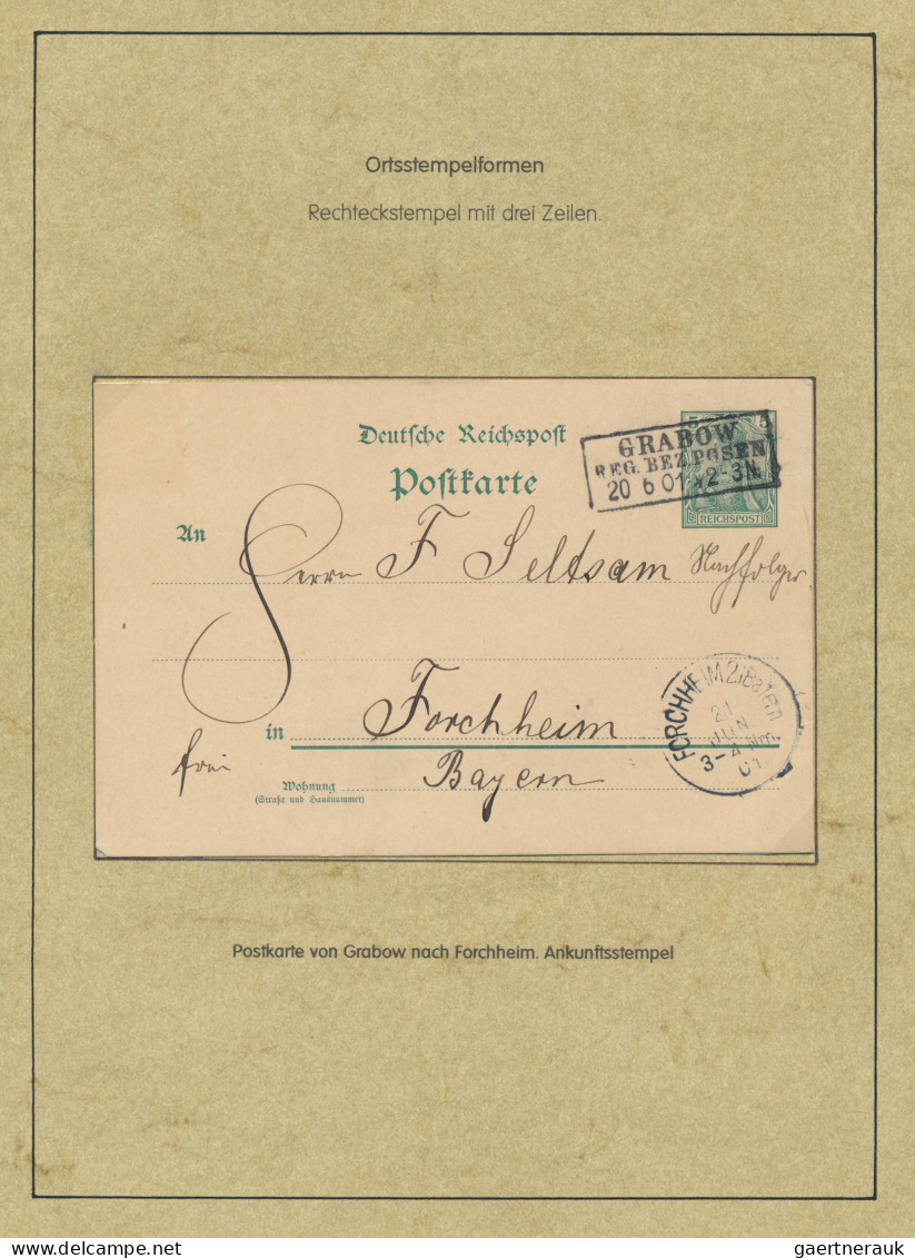 Deutsches Reich - Germania: 1900-1920 (ca), Germania-Ausgaben, Ortsstempelformen - Colecciones