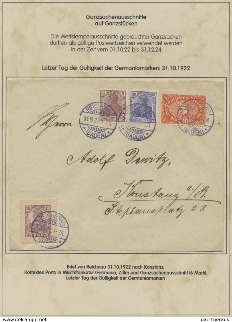 Deutsches Reich - Germania: 1900-1920 (ca), Germania-Ausgaben, Sammlung im Album