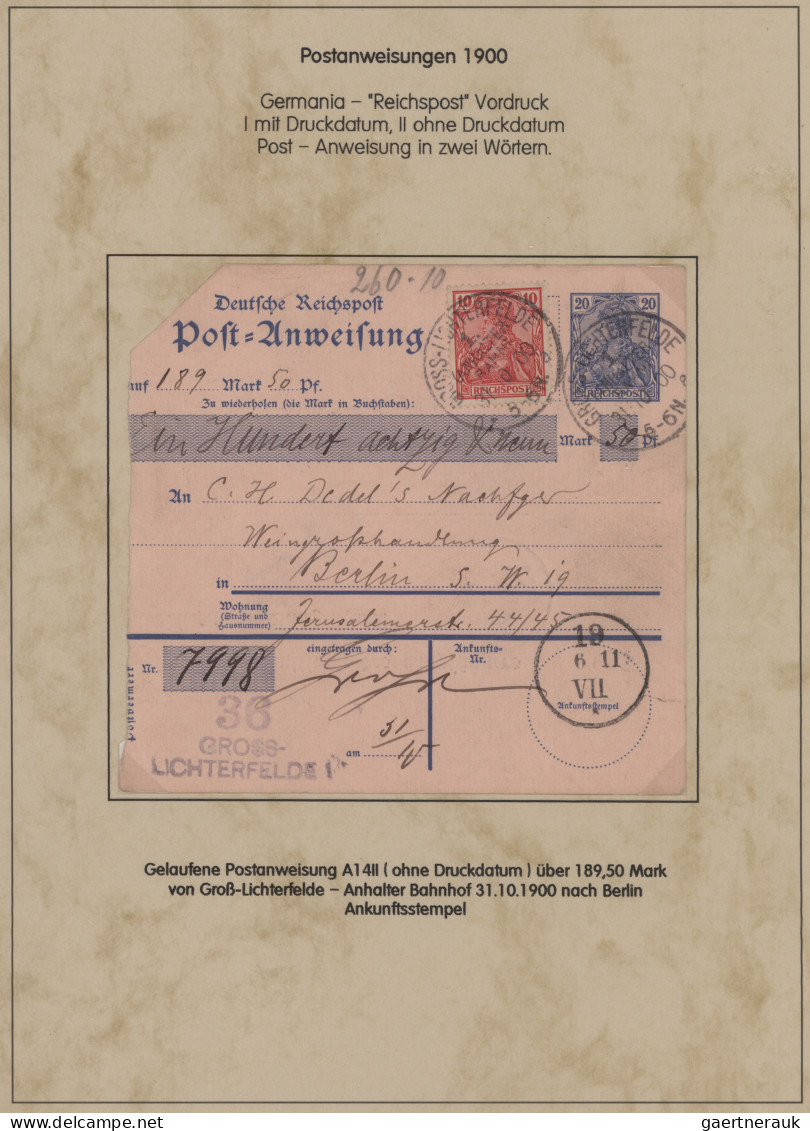 Deutsches Reich - Germania: 1900-1920 (ca), Germania-Ausgaben, Sammlung Von 37 P - Verzamelingen