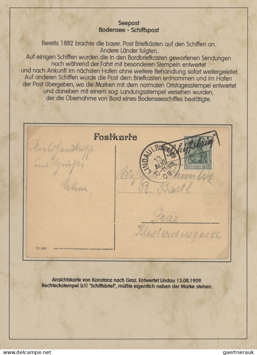 Deutsches Reich - Germania: 1900-1920 (ca), Germania-Ausgaben, Schiffspost, 72 B - Sammlungen