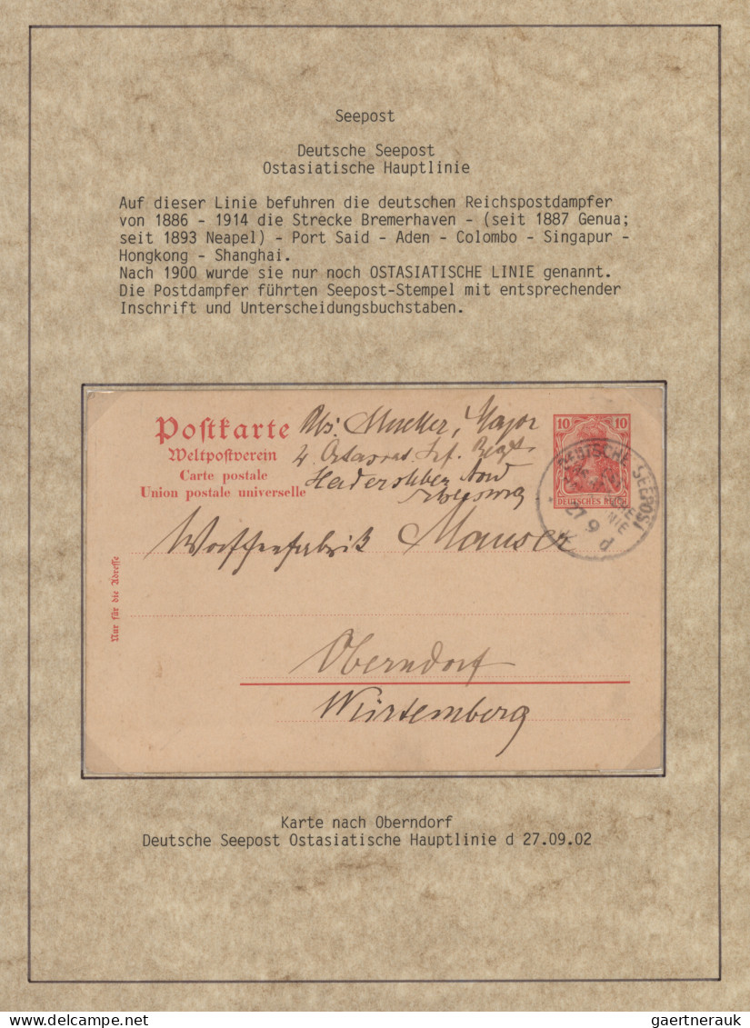 Deutsches Reich - Germania: 1900-1920 (ca), Germania-Ausgaben, Schiffspost, 72 B - Colecciones