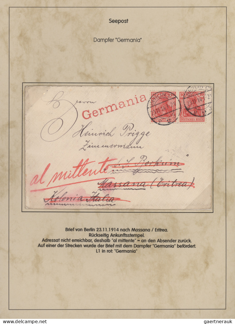 Deutsches Reich - Germania: 1900-1920 (ca), Germania-Ausgaben, Schiffspost, 72 B