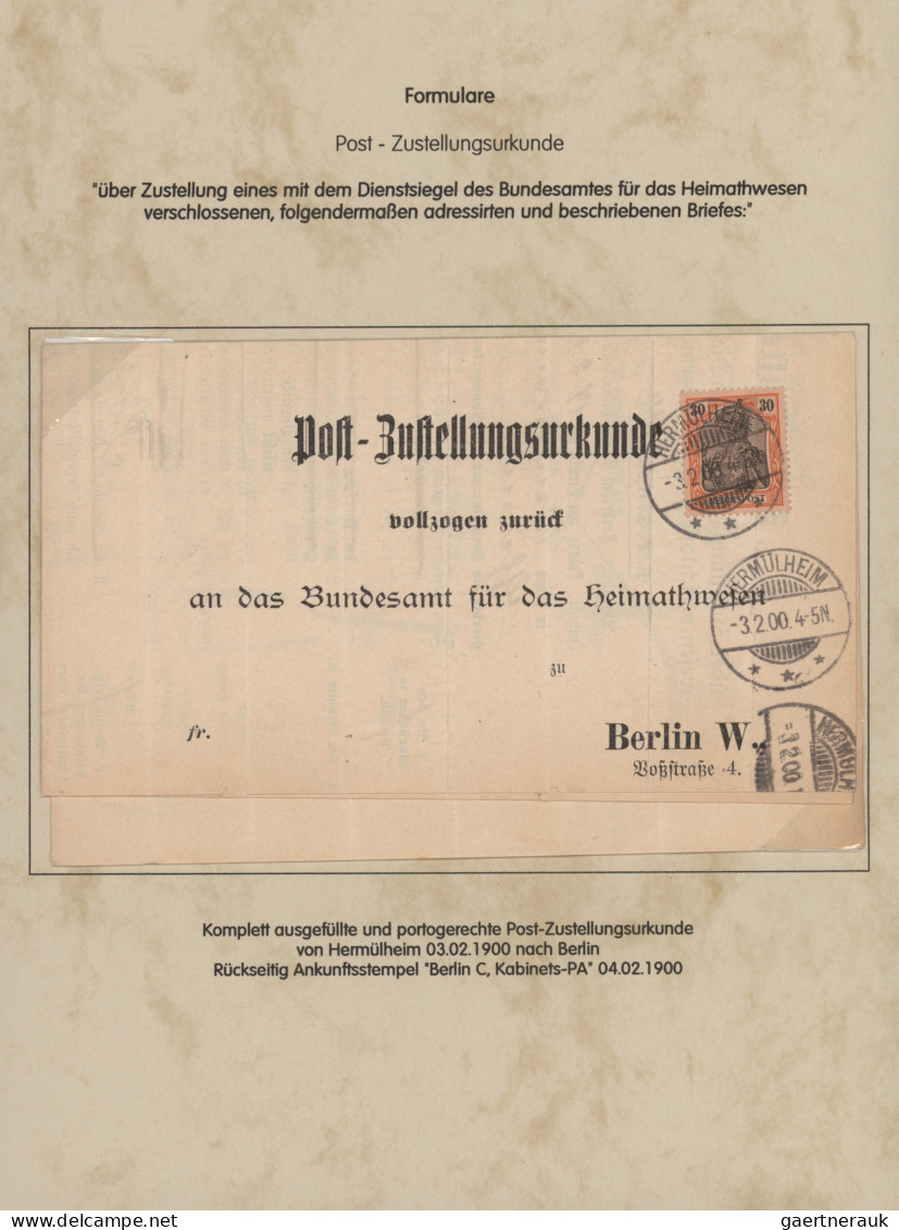 Deutsches Reich - Germania: 1900-1920 (ca), Germania-Ausgaben, Spezialsammlung P