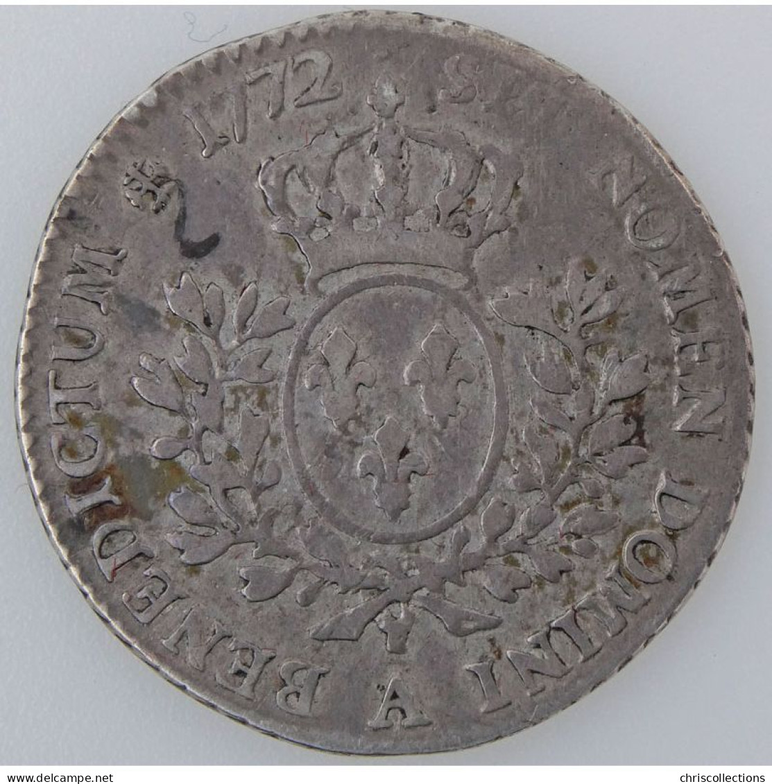 Monnaie Royales, Louis XV, 1/5 Ecu à La Vieille Tête 1772 A, KM# 553.1, TB - 1715-1774 Lodewijk XV