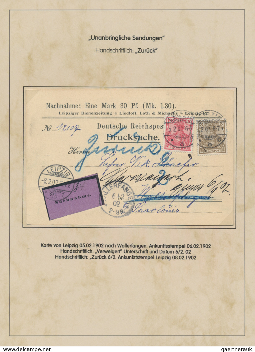 Deutsches Reich - Germania: 1900-1920 (ca), Germania-Ausgaben, Unanbringliche Se - Collections