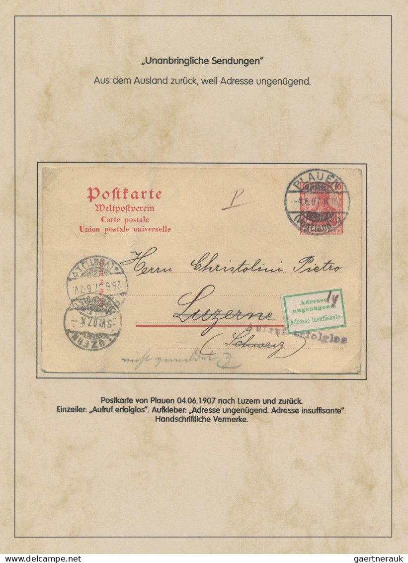 Deutsches Reich - Germania: 1900-1920 (ca), Germania-Ausgaben, Unanbringliche Se - Sammlungen