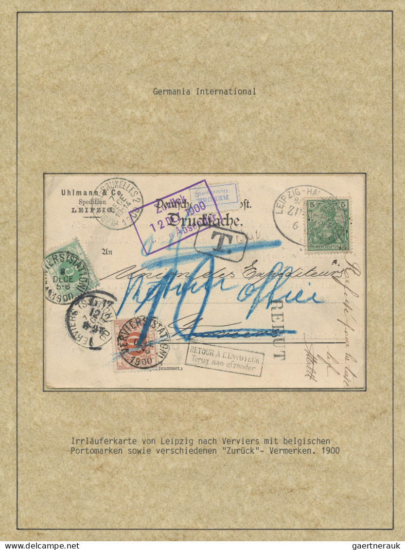 Deutsches Reich - Germania: 1900-1920 (ca), Germania-Ausgaben, unanbringliche Se