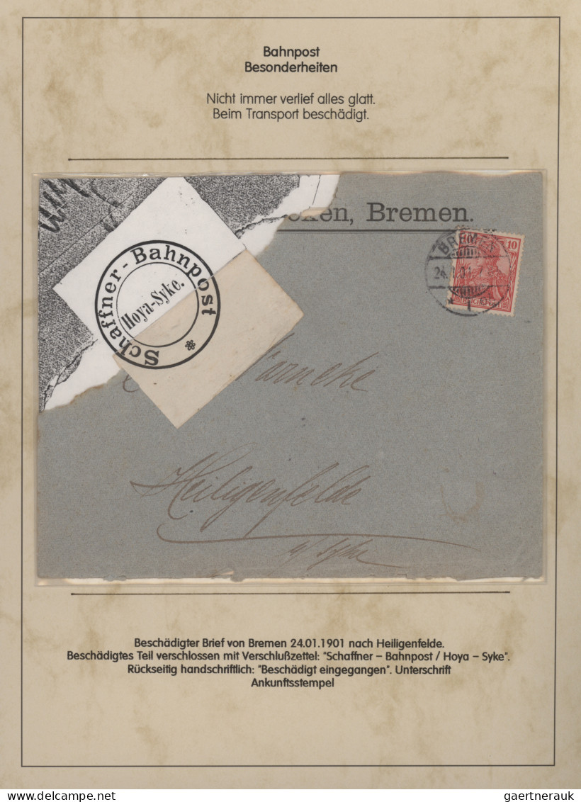 Deutsches Reich - Germania: 1900-1920, Germania-Ausgaben, Bahnpost, 42 Belege, I - Collections