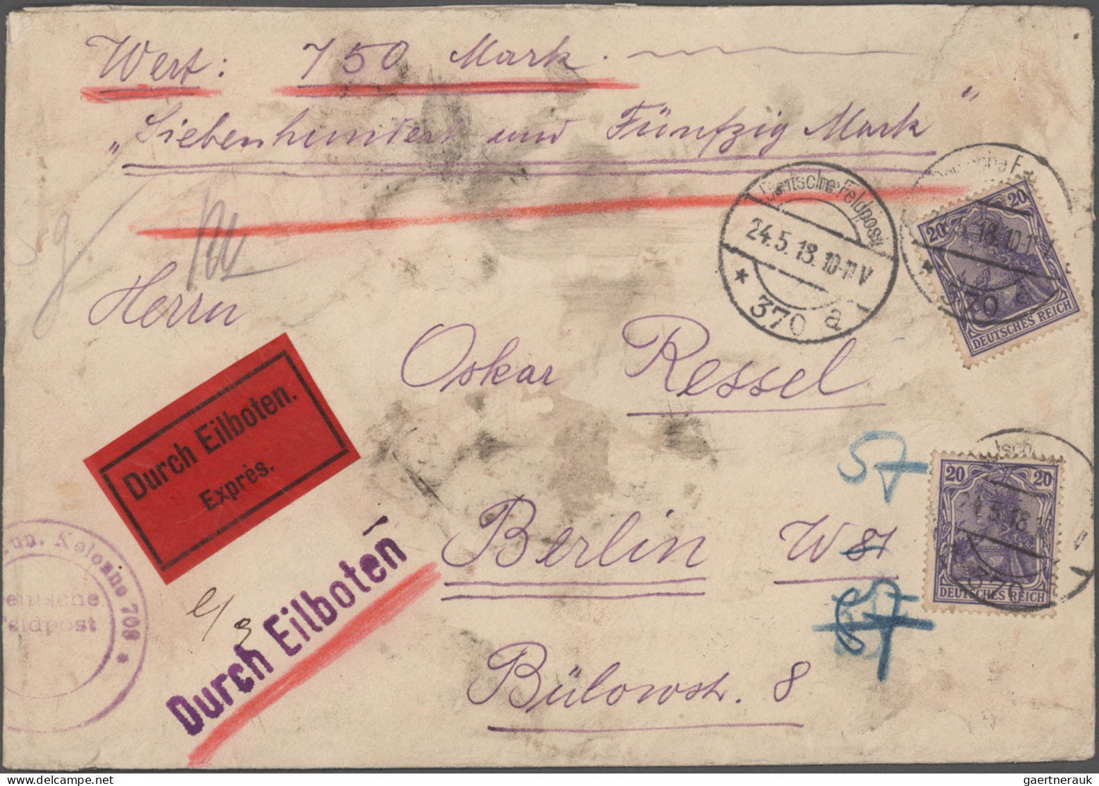 Deutsches Reich - Germania: 1900-1920, Germania-Ausgaben, Spezialsammlung von ca