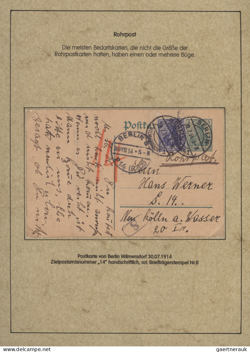 Deutsches Reich - Germania: 1900-1922, Germania-Ausgaben, 50 Belege Rohrpost, am
