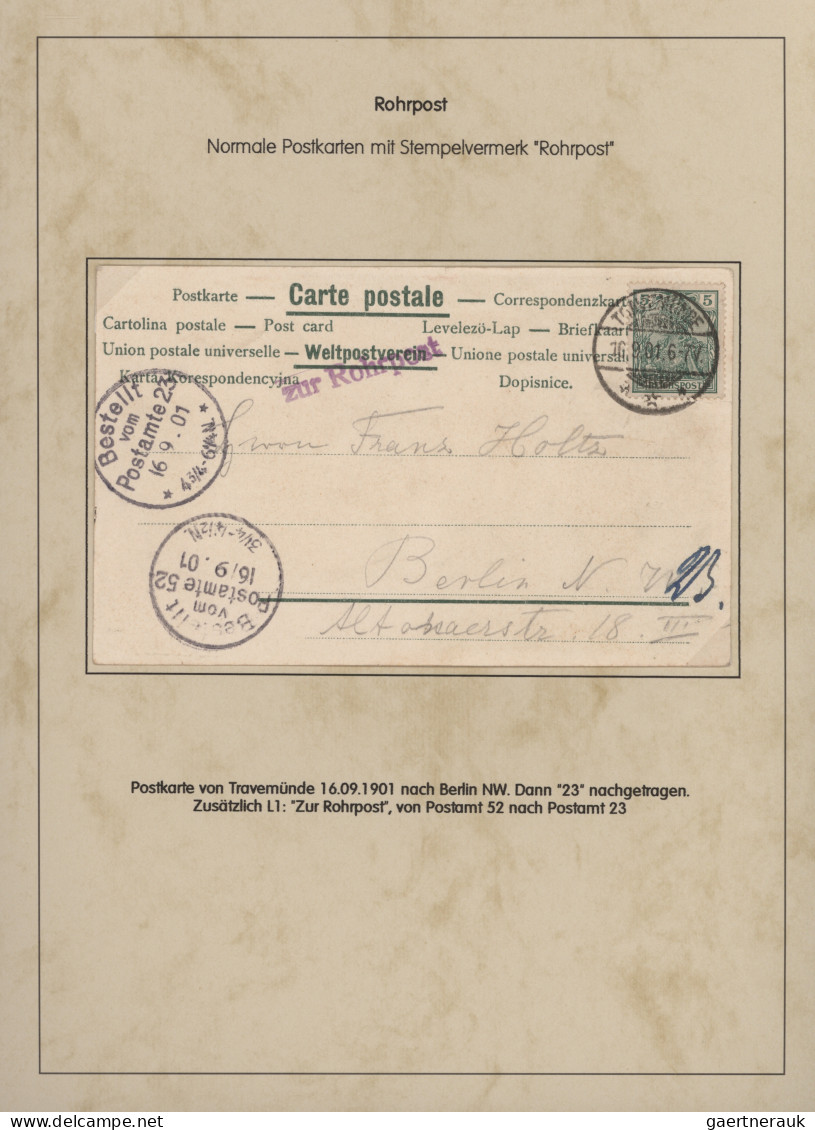 Deutsches Reich - Germania: 1900-1922, Germania-Ausgaben, 50 Belege Rohrpost, am