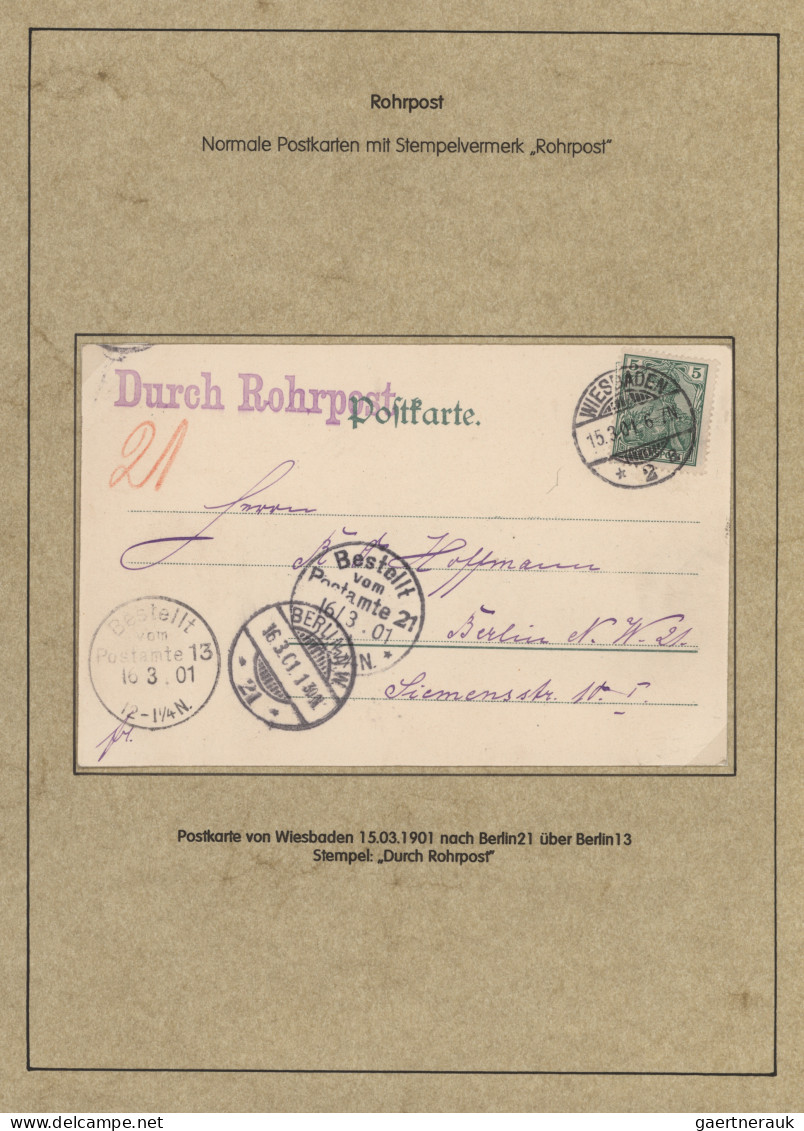 Deutsches Reich - Germania: 1900-1922, Germania-Ausgaben, 50 Belege Rohrpost, am