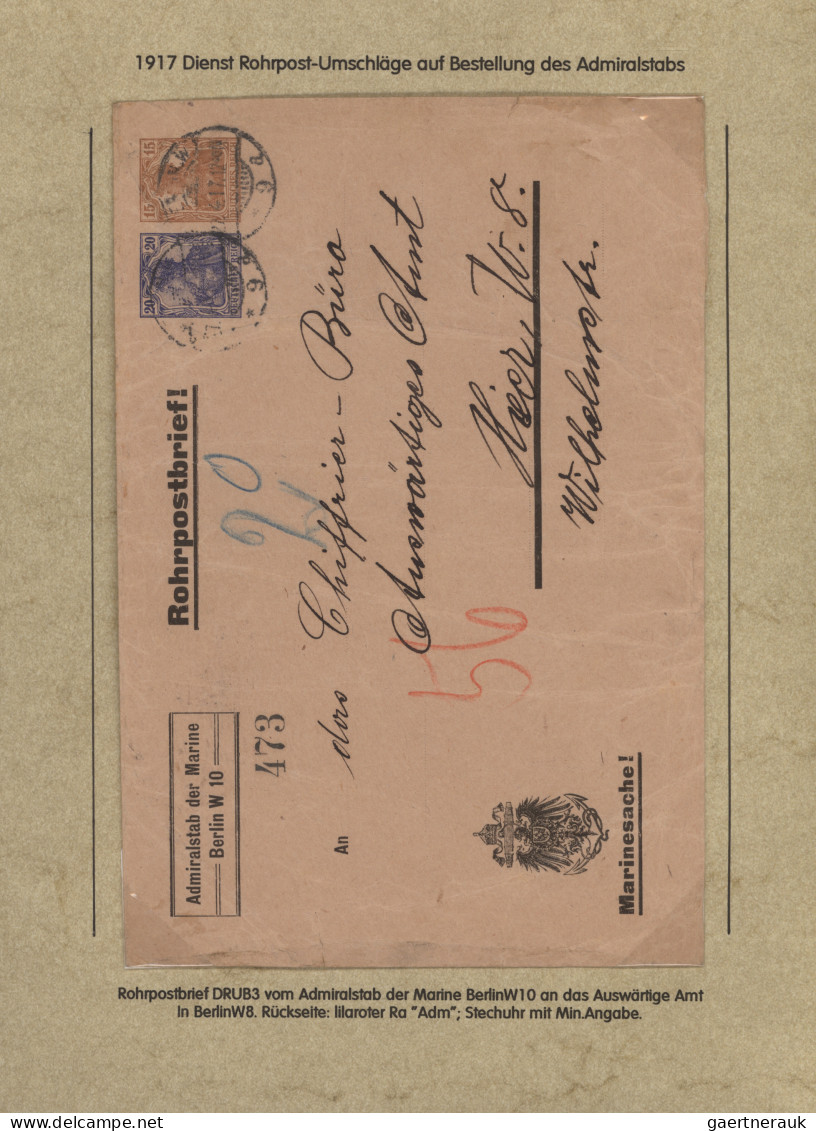 Deutsches Reich - Germania: 1900-1922, Germania-Ausgaben, 50 Belege Rohrpost, am