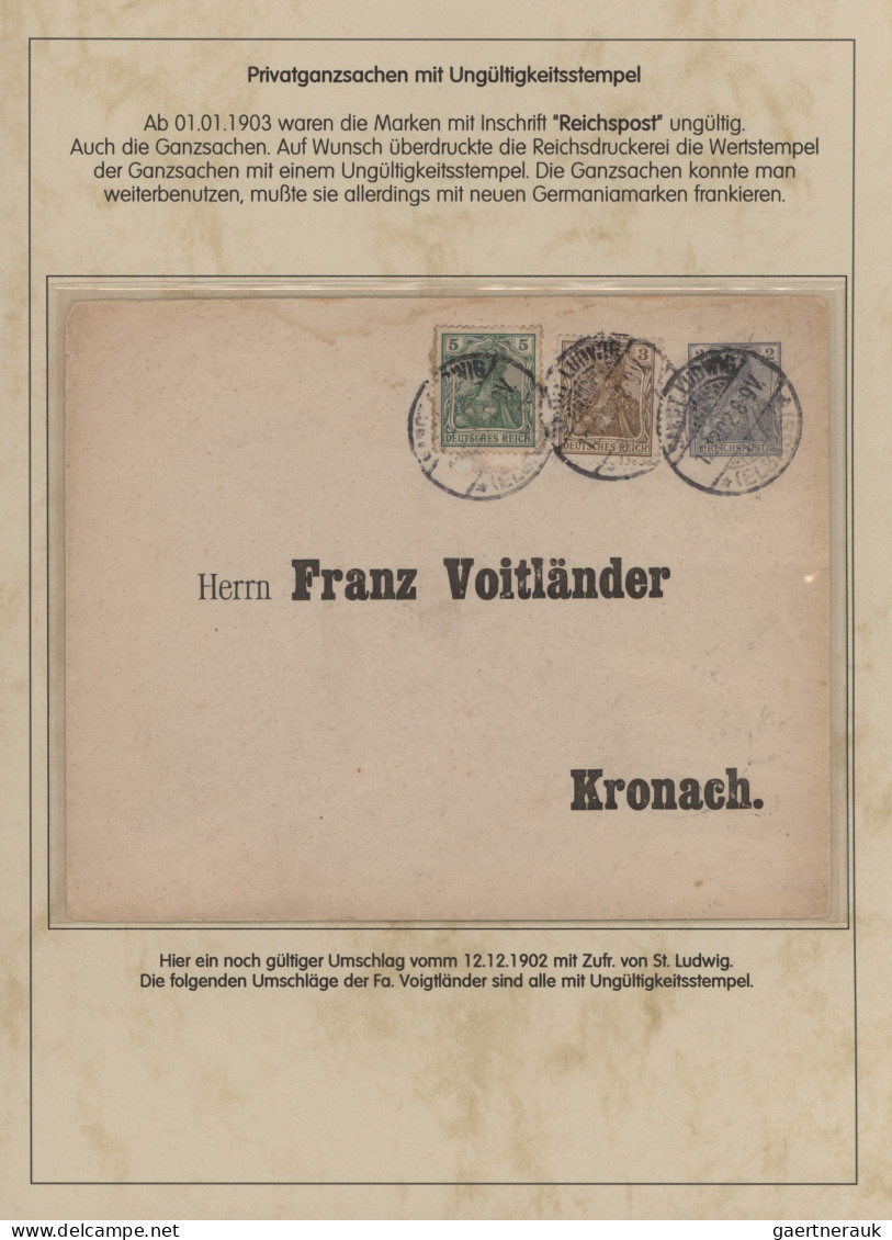 Deutsches Reich - Germania: 1900-1922, Germania-Ausgaben, Sammlung von 99 Belege
