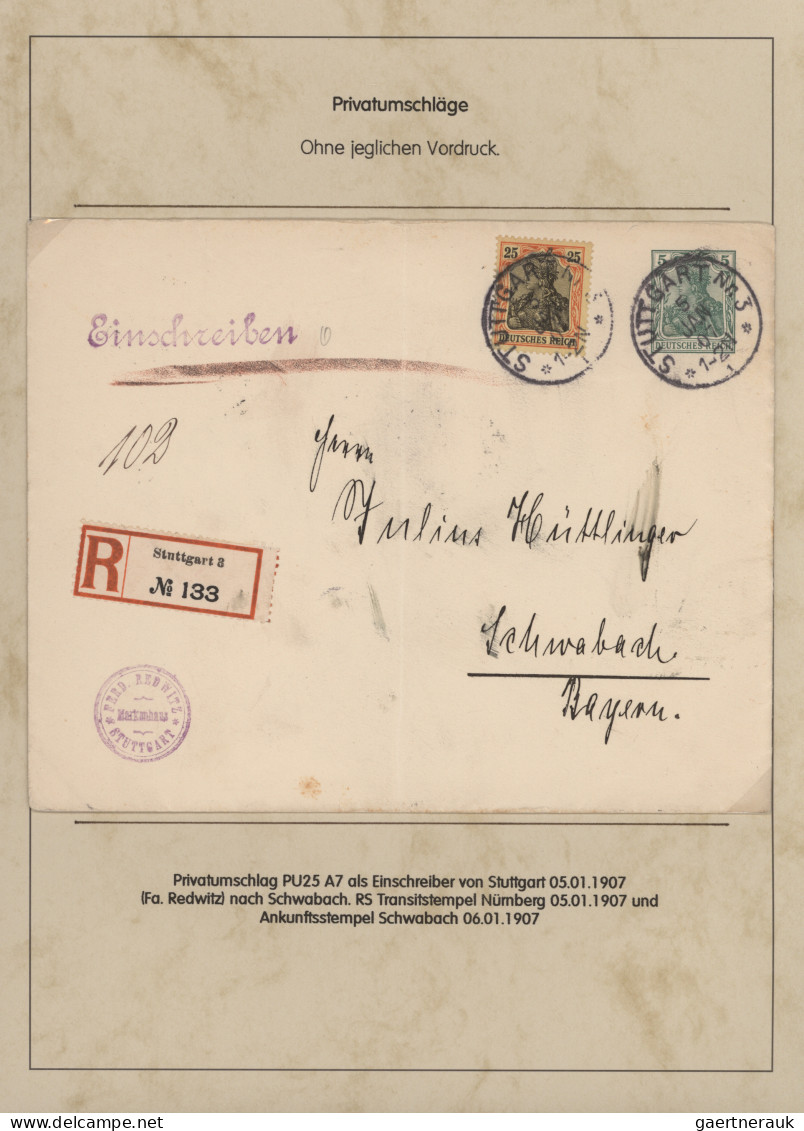 Deutsches Reich - Germania: 1901-1921, Germania-Ausgaben, Sammlung von 76 Privat