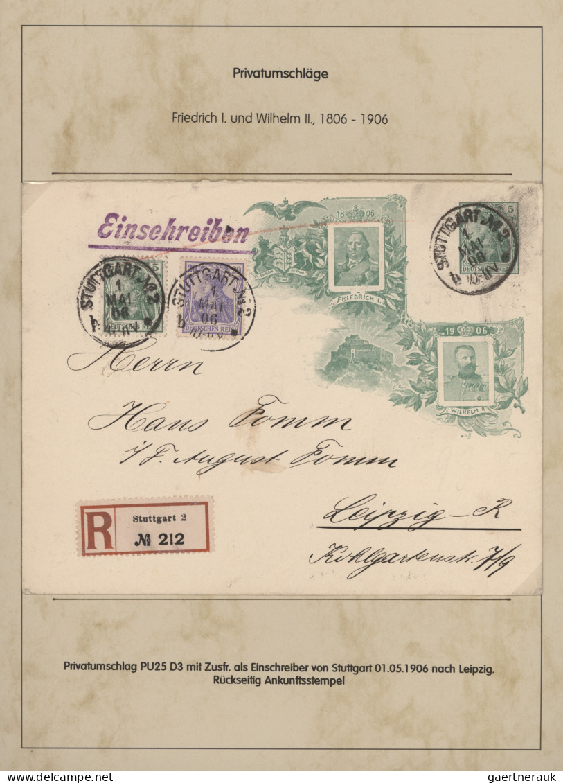 Deutsches Reich - Germania: 1901-1921, Germania-Ausgaben, Sammlung von 76 Privat