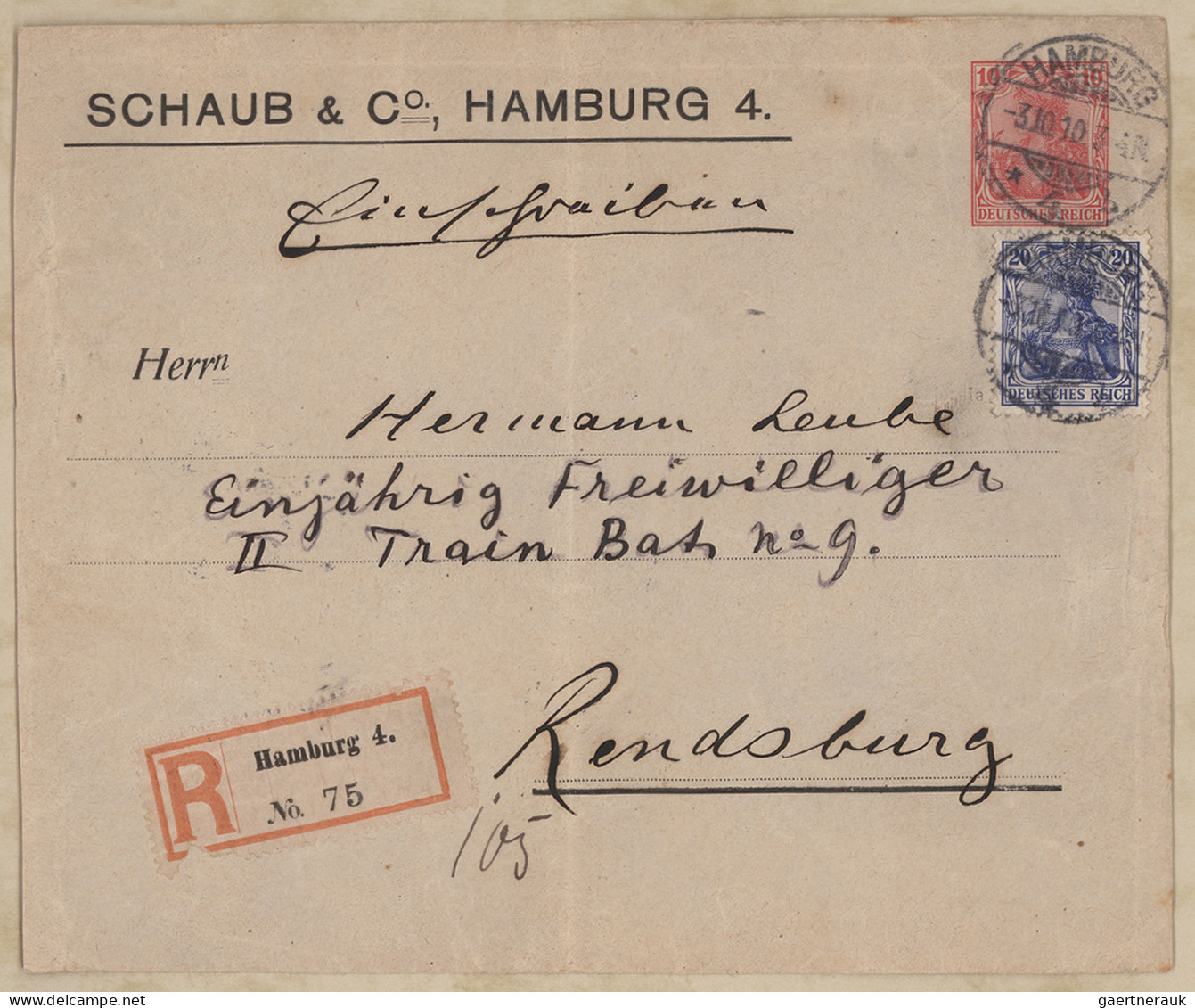 Deutsches Reich - Germania: 1901-1921, Germania-Ausgaben, Sammlung von 76 Privat