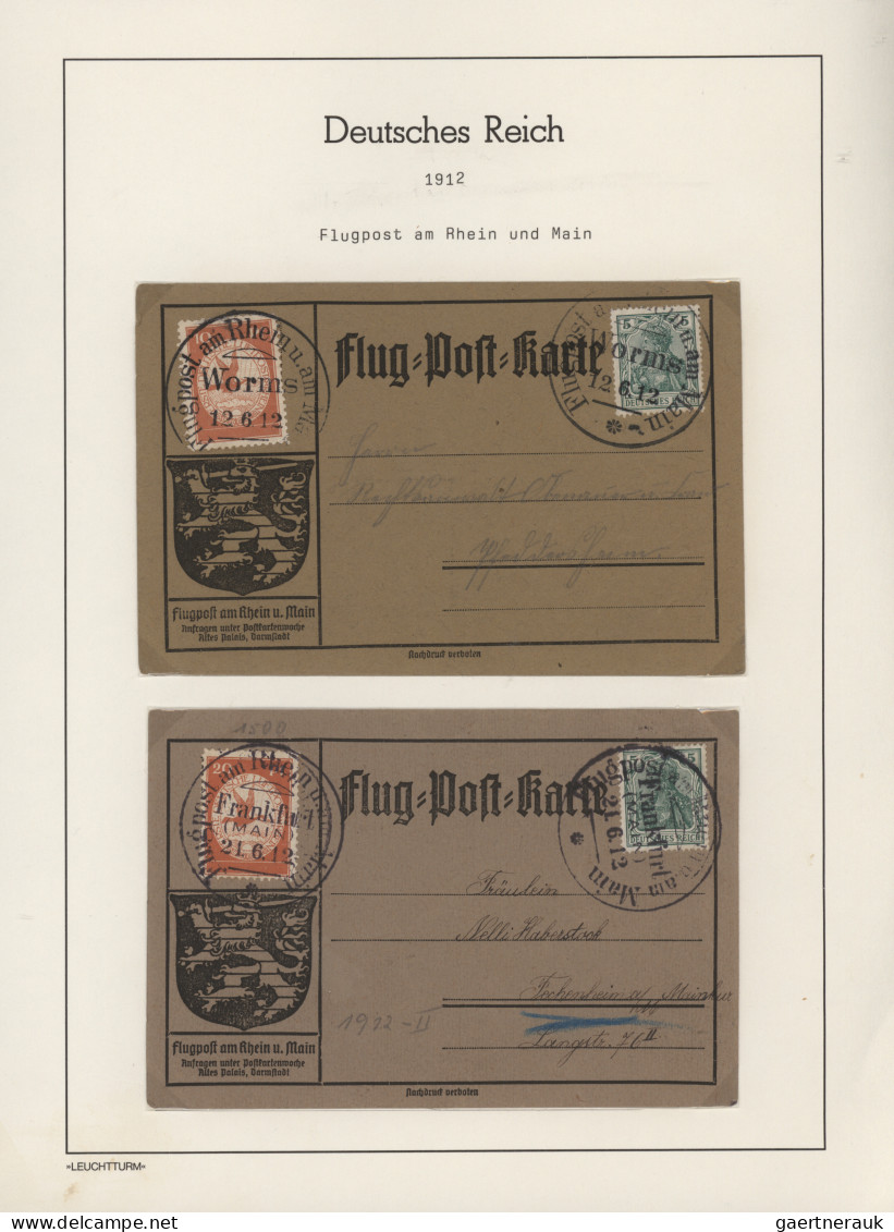 Deutsches Reich - Germania: 1912, Flugpost Rhein/Main, Saubere Kleine Sammlung V - Colecciones