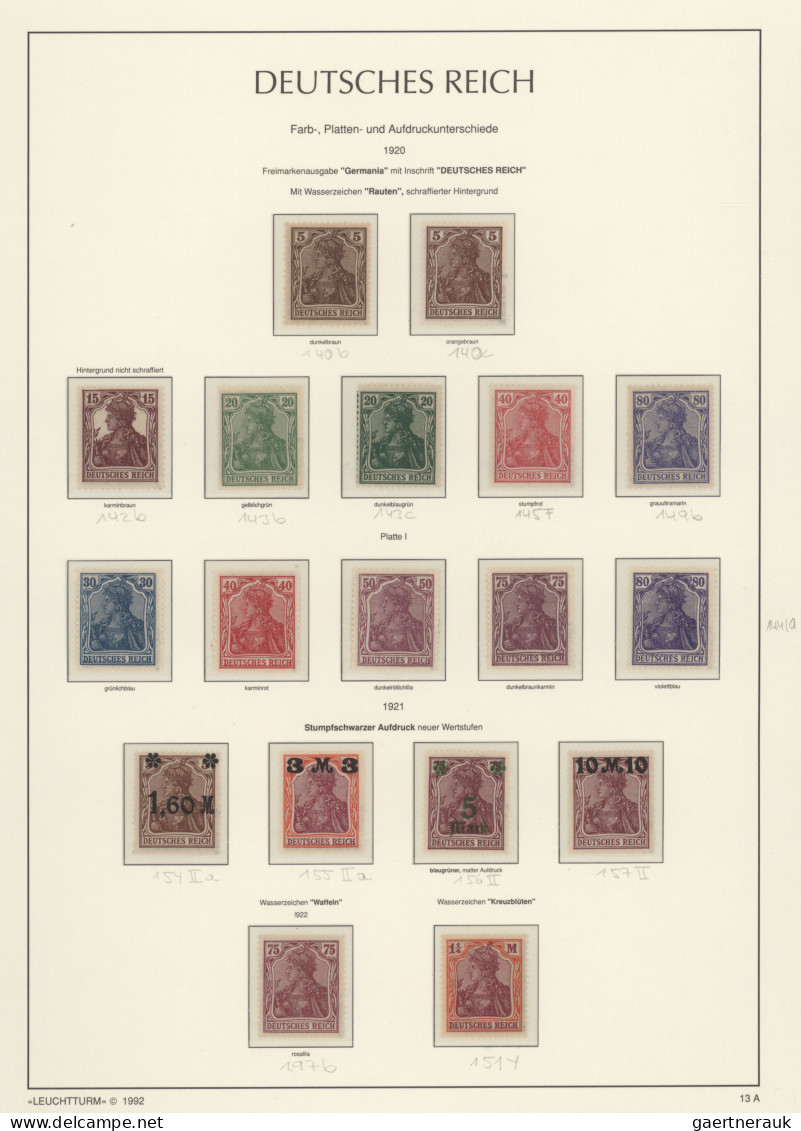 Deutsches Reich - Inflation: 1919/1923, Postfrische Qualitäts-Sammlung Auf Leuch - Verzamelingen