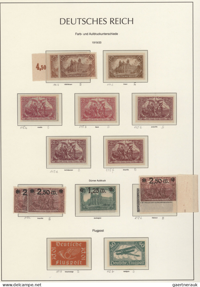 Deutsches Reich - Inflation: 1919/1923, Postfrische Spezialsammlung Der Inflatio - Collections