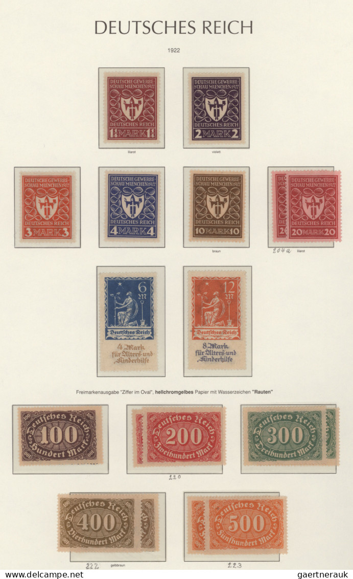 Deutsches Reich - Inflation: 1919/1923, postfrische Spezialsammlung der Inflatio