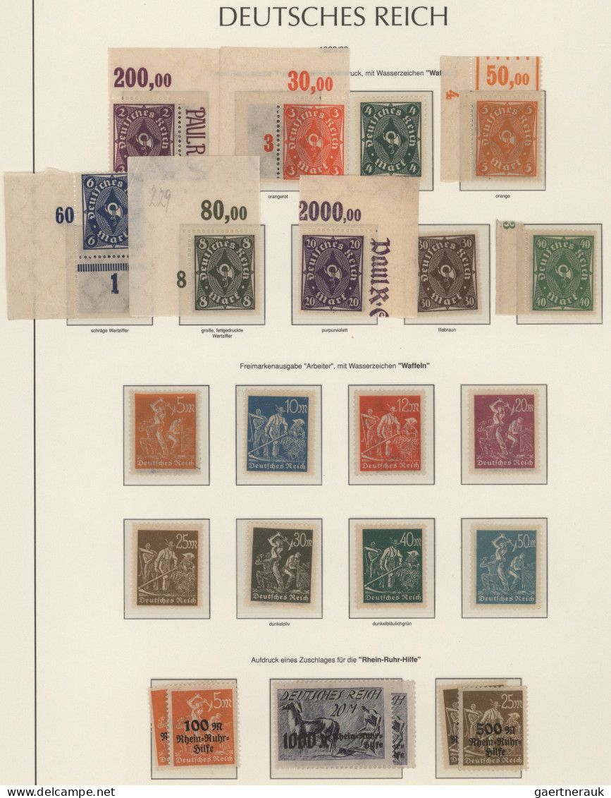 Deutsches Reich - Inflation: 1919/1923, postfrische Spezialsammlung der Inflatio