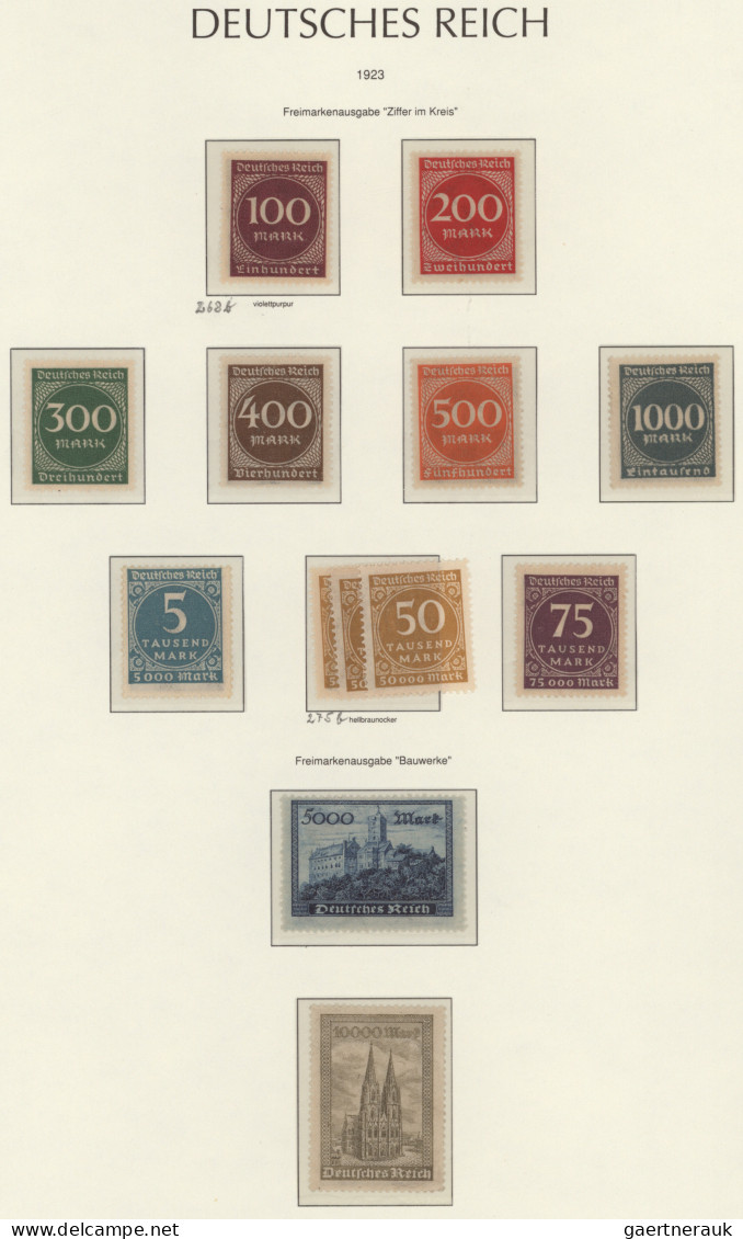 Deutsches Reich - Inflation: 1919/1923, postfrische Spezialsammlung der Inflatio