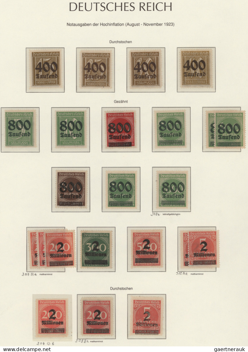 Deutsches Reich - Inflation: 1919/1923, postfrische Spezialsammlung der Inflatio